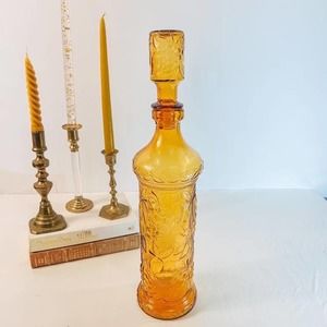 Emploi Genie Bottle Vintage Amber Glass Decanter Bottle with Stopper